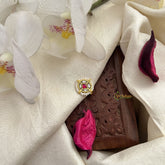 Vriksham Unique Circle Red Jadau Kundan Nath-Pearls-J3012